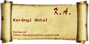 Kerényi Antal névjegykártya